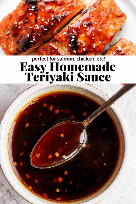 Teriyaki Sauce Healthy, Vegan Teriyaki Sauce, Easy Teriyaki Sauce Recipe, Vegan Teriyaki, Teriyaki Sauce Recipe, Homemade Teriyaki Sauce, Asiago, Teriyaki Sauce, Homemade Sauce