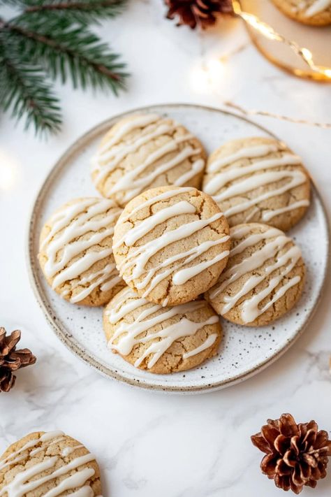 Snickerdoodle Eggnog Cookies, Eggnog Snickerdoodle Cookies, Eggnog Snickerdoodles, Eggnog Glaze, Eggnog Dessert, Holiday Flavors, Easy Eggnog, Eggnog Cookies, Quick Easy Snacks