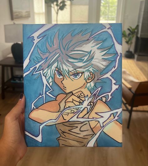 Killua from hunter x hunter mini canvas painting #killua #hunterxhunter Killua Painting, Mini Canvas, Diy Canvas Art Painting, Hunter X Hunter, Diy Canvas, Diy Canvas Art, Canvas Art Painting, Wall Painting, Art Inspo