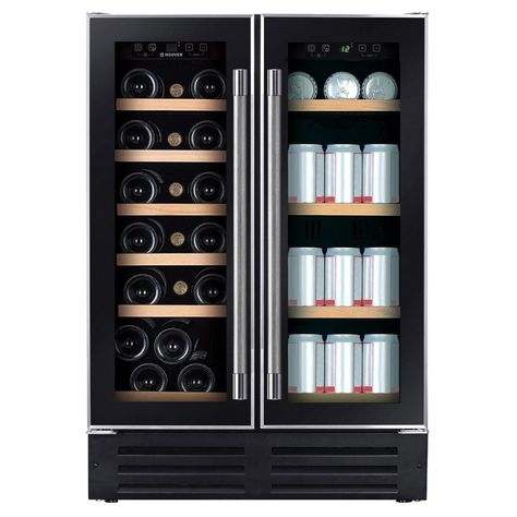 Hoover HWCB60DUK 60cm Freestanding Under Counter Wine Cooler – BLACK Integrated Wine Cooler, Drinks Fridge, Built In Wine Cooler, Fridge Cooler, Black Appliances, Different Wines, Wine Coolers, Wine Case, Wine Fridge