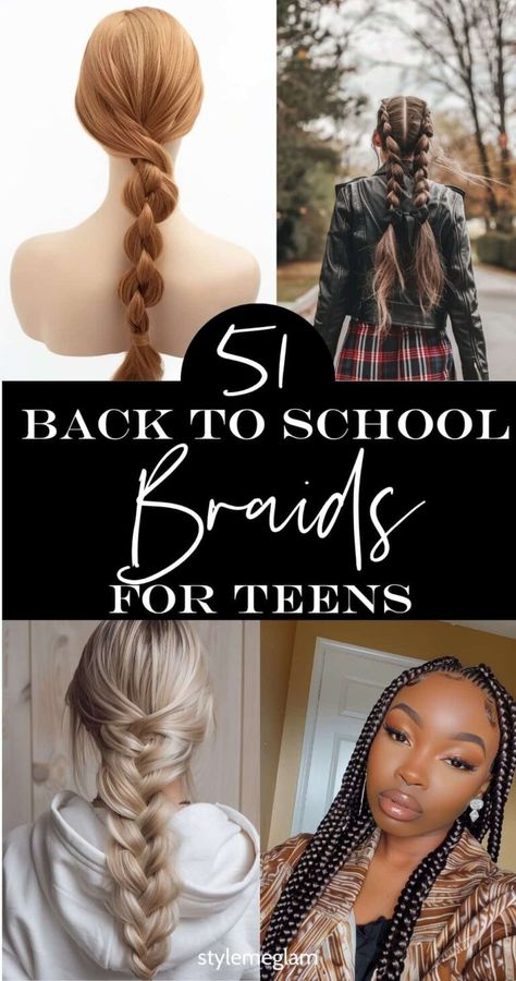 1st Day Of School Hairstyles For Teens, Back To School Braids, French Braid Crown, Back To School Hairstyles For Teens, School Hairstyles For Teens, First Day Of Senior Year, School Braids, Braid Crown, Two Ponytails