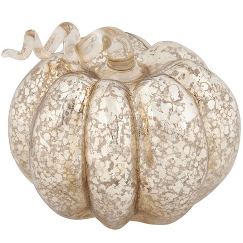 Mercury Glass Pumpkin | Primitives By Kathy Decorative Pumpkins, Chinoiserie Wall, Mirror Artwork, Seasonal Displays, Primitives By Kathy, Glass Pumpkins, Decorative Glass, Faux Florals, Mercury Glass