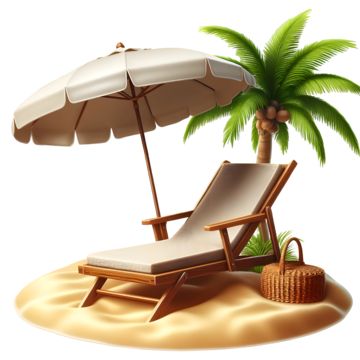 Umbrella Clipart, Palm Tree Png, Palm Tree Beach, Paradise Travel, Pool Chairs, Palm Trees Beach, Tropical Holiday, Beach Chair Umbrella, Black And White Tree