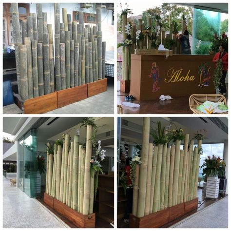 Our new stuff. Giant bamboo wall for photobooth, Bamboo Backdrop Ideas, Bamboo Photo Booth, Bamboo Backdrop, Activation Booth, Bamboo Wedding, Asian Festival, Giant Bamboo, Bamboo Background, Hawaiian Party Decorations