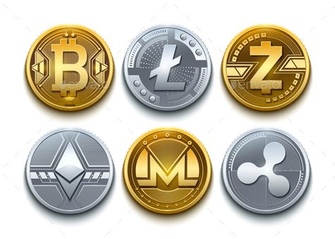 Digital Vector Cryptocurrency Coins Icons Set With Bitcoin Blockchain Design, Ft Logo, Coin Icon, Currency Design, Digital Coin, Bitcoin Logo, Bitcoin Business, App Hack, Investing In Cryptocurrency