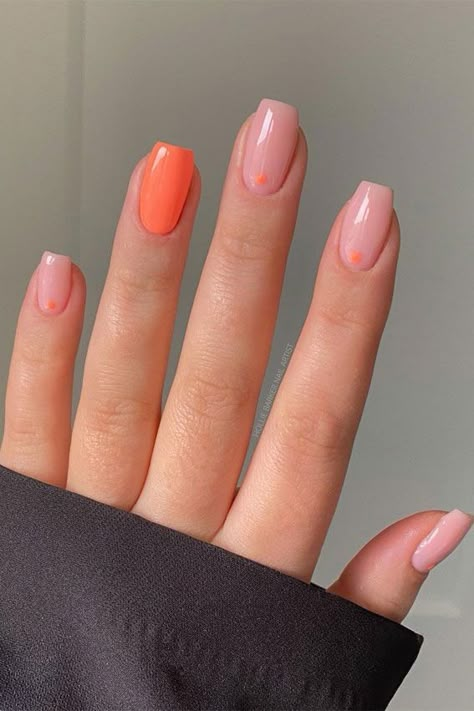 orange nails, orange nail art design, summer nail art designs, colorful nail colors, bright nail colors, summer nail art designs 2022, orange nail colors, nail art designs 2022 May Nails, Coral Nails, Colorful Nail, Nails 2022, Cute Gel Nails, Pink Nail, Orange Nails, Chic Nails, Nail Arts