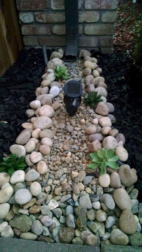 Southern Garden, Wooden Porch, Creek Bed, Drain Pipe, Rock Garden Landscaping, Garden Yard Ideas, Landscaping With Rocks, Lawn And Garden, Shade Garden