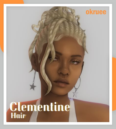 clementine hair | okruee on Patreon Okruu Sims 4 Hair, Doux Medusa Hair Sims 4 Cc, Ts4 Cc Curly Hair Male Alpha, Sims 4 Mods Cottagecore, Sims Cc Hair Braids, Sims 4 Cc Hair Female Long Wavy, Avatar Cc Sims 4, Sims 4 Cc Dreads, Clementine Hair