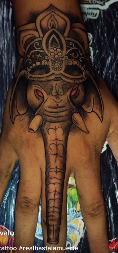 Anuel Aa Hand Tattoo, Elephant Hand Tattoo, Aa Tattoos, Small Finger Tattoos, Ganesha Tattoo, Hype Wallpaper, Go Wallpaper, Elephant Tattoo, Elephant Tattoos