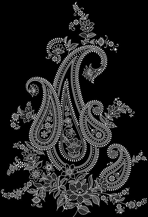 Paisley Stencil, Paisley Print Design, Lotus Flower Art, Paisley Wallpaper, Paisley Art, Textile Prints Design, Border Embroidery Designs, Embroidery Works, Digital Borders Design