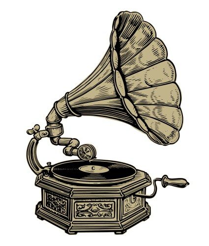 Gramophone Sketch, Gramophone Drawing, Gramophone Illustration, Steampunk Art Drawing, Boho Art Drawings, Steampunk Art, Hand Drawn Vector, Illustration Sketches, Boho Art