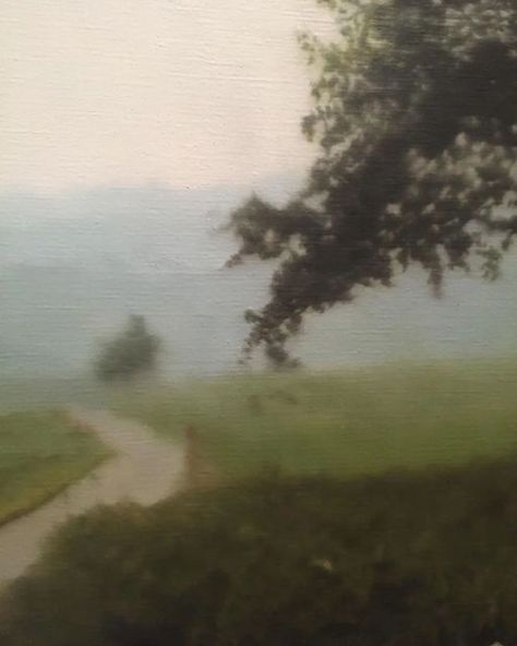 Gerhard Richter Painting, Misty Landscape, Blur Photography, Dark Tree, Gerhard Richter, School Painting, Contemporary Landscape Painting, Apple Trees, Green Shades