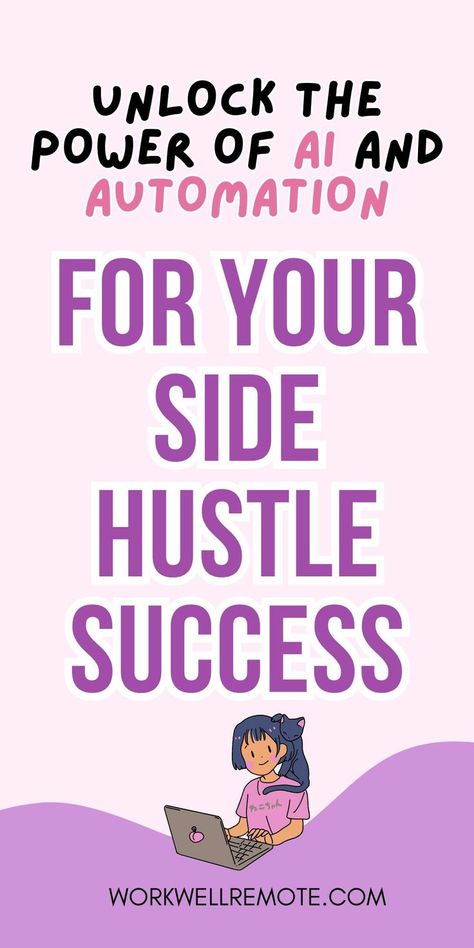 Maximize your side hustle with AI and automation tools! Whether you're into fun jobs for women or remote side hustles, leveraging tech can help you earn extra money online. Explore the best side hustles for women, secret websites, and strategies to make money from Pinterest, YouTube, and social media jobs. Fun Jobs, Money From Pinterest, Hustles For Women, Side Hustles For Women, Earn Extra Money Online, Best Side Hustles, Social Media Automation, Easy Online Jobs, Secret Websites