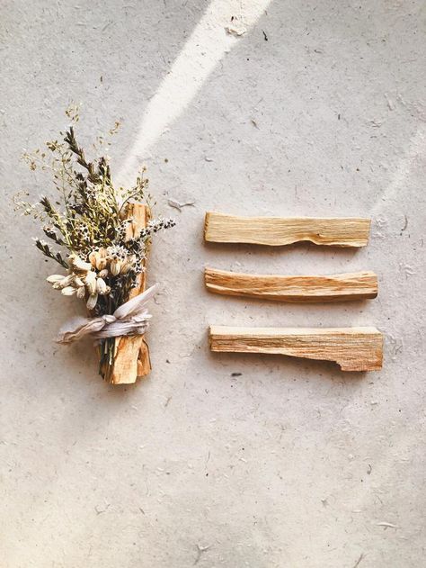 Floral Palo Santo bundle with dried flowers | Etsy Palo Santo Bundle, Dried Flowers Photography, Sage Bouquet, Dried Statice, Sage Bundles, Palo Santo Sticks, Wild Herbs, Palo Santo Wood, Candles Photography