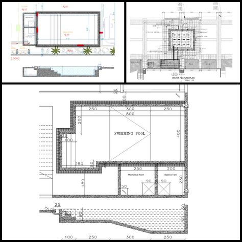 We believe that great design & technology put all the elements together in the right way and is the only way to ensure a good result.  At ROTEX’ we believe that the design phase is the most important part of the project, as this is where we begin to truly understand our clients’ vision. We take pride in understanding our clients’ requirements and bringing their ideas to life.  This is why Rotex Swimming Pools chooses to build only custom designed pools. Swimming Pool Layout, Pool Layout, Pool Design Plans, Swimming Pool Plan, Luxury Pools Backyard, Indoor Pool House, Guest Bathroom Design, Garden Planning Layout, Shop Drawing