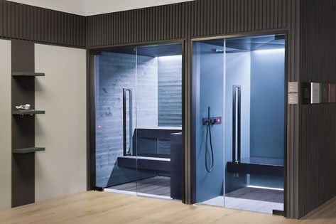 Sauna Bathroom Ideas, Bathroom Suite Sauna, Home Steam Room, Sauna And Steam Room, Sauna Bathroom, Luxury Bathroom Master, Sauna Bathroom Design, Steam Room Shower, Jacuzzi Room