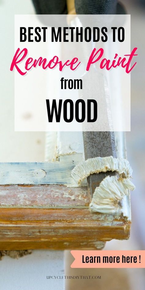 Don't let that old paint on your wood furniture or wood other surfaces get you down. Check this article about the best methods to remove paint from wood and wooden furniture. Plus find helpful tips and tricks to safely get rid of old paint from wood furniture and other wood surfaces. Removing paint from wood without a sander or without chemicals. Plus advice on removing dried oil-based paint or water-based paint stains as well. Click through to learn more! Best Way To Remove Paint From Wood, Removing Paint From Wood Trim, How To Get Paint Off Wood Trim, Diy Paint Remover From Wood, Stripping Paint From Wood, Removing Paint From Wood, Diy Furniture Repair, Removing Paint, Diy Furniture Makeover Ideas