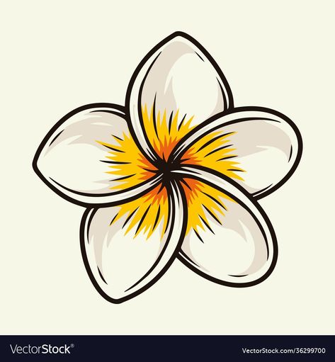 Hawaiian Flower Drawing, Surfing Vector, Frangipani Tattoo, Nail Art Fleur, Plumeria Tattoo, American Traditional Tattoo Ideas, Mini Toile, Vintage Surfing, Hawaii Flowers