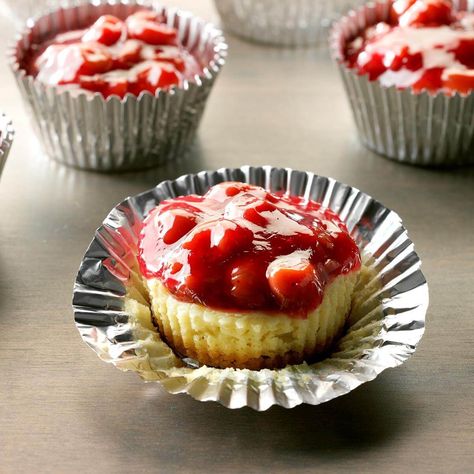 Muffin Pan Desserts, Cream Cheese Uses, Muffin Tin Desserts, Cheese Uses, Mini Cherry Cheesecakes, Cheese Cupcake, Cherry Cheesecake Recipe, Pan Desserts, Most Popular Desserts