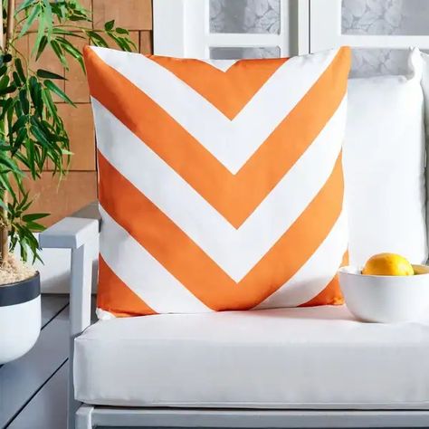 SAFAVIEH Kadyn Chevron Outdoor 18-inch Accent Throw Pillow - On Sale - Bed Bath & Beyond - 36978107 Chevron Pillows, Faux Fur Pillow, Throw Pillows Bed, Accent Throw Pillows, Outdoor Pillow, China Patterns, Outdoor Throw Pillows, Decorative Throws, Outdoor Pillows