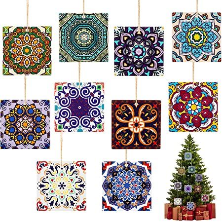 Amazon.com: 10 Pieces Mexican Theme Christmas Ornaments Bulk Colorful Christmas Tree Farm Decor Hanging Christmas Tree Decorations Farmhouse Wooden Christmas Ornaments with Hanging Ropes for Holiday Decor : Home & Kitchen Mexican Theme Christmas, Christmas Tree Decorations Farmhouse, Big Christmas Tree, Volunteer Gifts, Mexican Theme, Mexican Christmas, Hanging Christmas Tree, Wooden Christmas Ornaments, Colorful Christmas