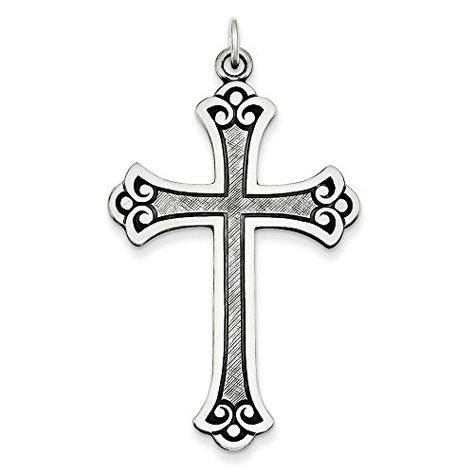 Sterling Silver Antiqued Cross Pendant ** Click image to review more details. Sterling Silver Cross Necklace, Silver Cross Pendant, Sterling Silver Necklace Pendants, Sterling Silver Cross, Cross Charms, Cross Pendant Necklace, Silver Cross, Fine Jewellery Necklace, Necklace Chain