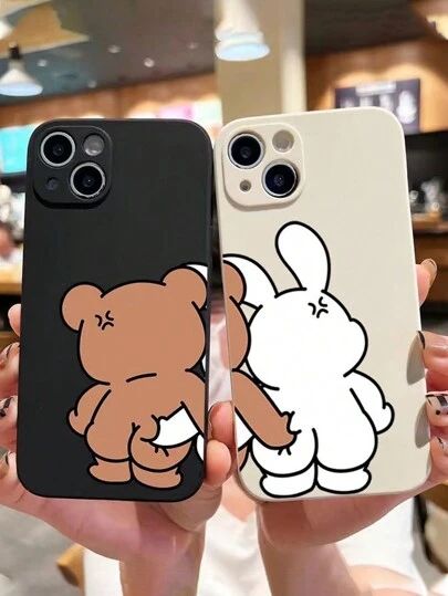 Transparent Phone Case Ideas, Couple Phone Cases, Redmi Phone, Cursive Writing Practice Sheets, Couples Phone Cases, Cartoon Rabbit, Transparent Phone Case, Rabbit Cartoon, Pattern Case