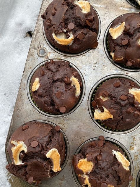 Hot Cocoa Muffins, Hot Chocolate Muffins, Reverend Lovejoy, Cocoa Muffins, Chocolate Muffin Recipe, The Weather Outside Is Frightful, Weather Outside Is Frightful, Kitchen 2020, Delish Desserts