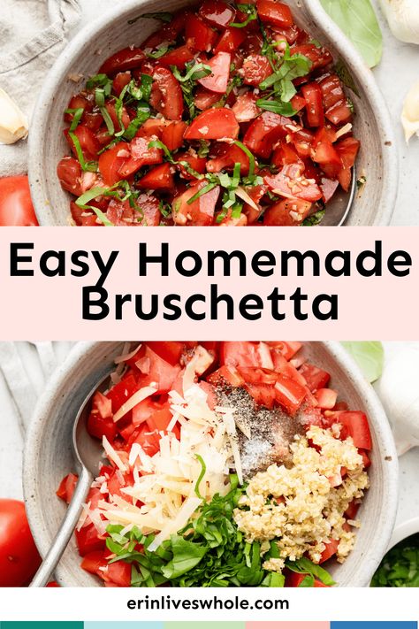 Best Bruschetta Recipe, Italian Bruschetta Recipe, Tomato Bruschetta Recipe, Easy Bruschetta Recipe, Homemade Bruschetta, Type Of Bread, Wraps Recipes, Easy Bruschetta, Crostini Recipes