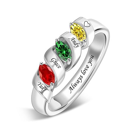 PRICES MAY VARY. 【Personalized Mothers Ring】Customize this family ring with 1-6 simulated birthstones to represent your family. Free engraving of names and special dates/phrases inside the ring band. 【Unique】This personalized name necklace is a great gift, let her know that she will always contact you like this name. This mothers ring express the unwavering love between family, mom and child.Symbolizes love, commitment, and eternity. 【Material】This elegant mom ring is made of high quality alloy. Child Rings, Rings For Mom, Nana Jewelry, Thanksgiving Mom, Birthstone Ring Mothers, Mothers Day Rings, Family Ring, Gift For Grandmother, Mothers Ring