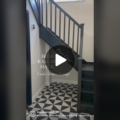 Understairs Storage IKEA Kallax Hack Part One! More details on my IG h... | TikTok Ikea Understairs Storage Hack, Ikea Hack Under Stairs, Under Stairs Ikea Hack, Ikea Stairs Hack, How To Decorate Under Stairs, Ikea Understairs Storage, Understair Cupboard Ideas, Kallax Under Stairs, Under Stairs Storage Diy