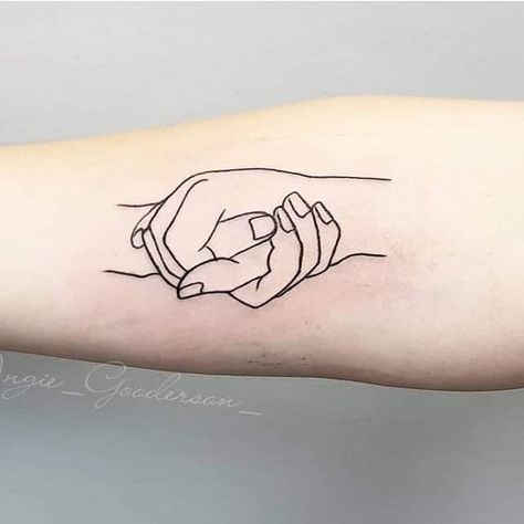 Hands Together Tattoo, Helping Hand Tattoo, Hand Holding Tattoo, 88 Tattoo, Hand Tattoo Ideas, Hand Tatto, Unique Small Tattoo, Omerta Tattoo, Hands Together