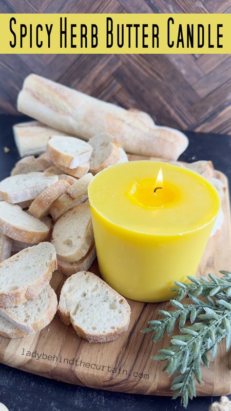 Spicy Herb Butter Candle Candle Flavors, Edible Candles, Butter Candle, Buttered Bread, Cinnamon Desserts, Unique Appetizers, Best Party Appetizers, Food Candles, Party Appetizer