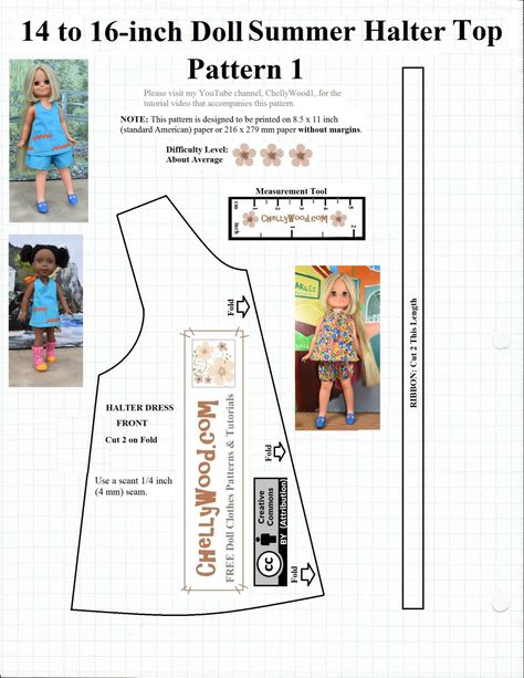 FREE #sewing pattern for 14″ (35 cm) #dolls @ ChellyWood.com #crafts – Free Doll Clothes Patterns Muñeca Baby Alive, Free Printable Sewing Patterns, Baby Doll Clothes Patterns, Girls Clothes Patterns, Doll Patterns Free, Wellie Wishers Dolls, Doll Clothes Patterns Free, American Girl Doll Patterns, Printable Sewing Patterns