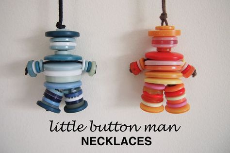 Christmas is coming up! And its coming up real fast I must say. I haven't even done any Christmas shopping yet! I'm in trouble! Today ... More Button Dolls, Its Coming, Button Creations, Hope Christmas, Man Necklace, Button Ornaments, Button Necklace, Necklace Tutorial, Camping Crafts