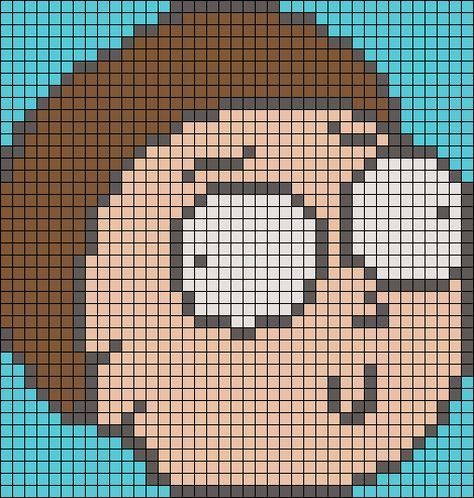 Pickle Rick Pixel Art, Rick And Morty Pixel Art, Rick And Morty Cross Stitch Patterns, Rick And Morty Alpha Pattern, Nirvana Alpha Pattern, Cartoon Alpha Pattern, Easy Pixel Art, Graph Crochet, Pixel Crochet