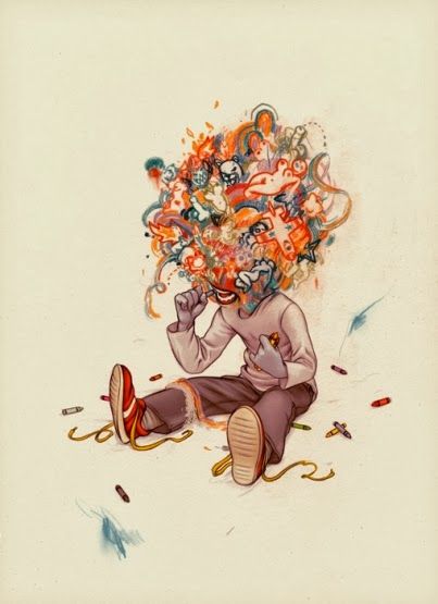 James Jean - crayon eater. My all time favourite James Jean work James Jeans, James Jean, Arte Sketchbook, Arte Inspo, Art Et Illustration, Pop Surrealism, Art And Illustration, Taipei, Featured Artist