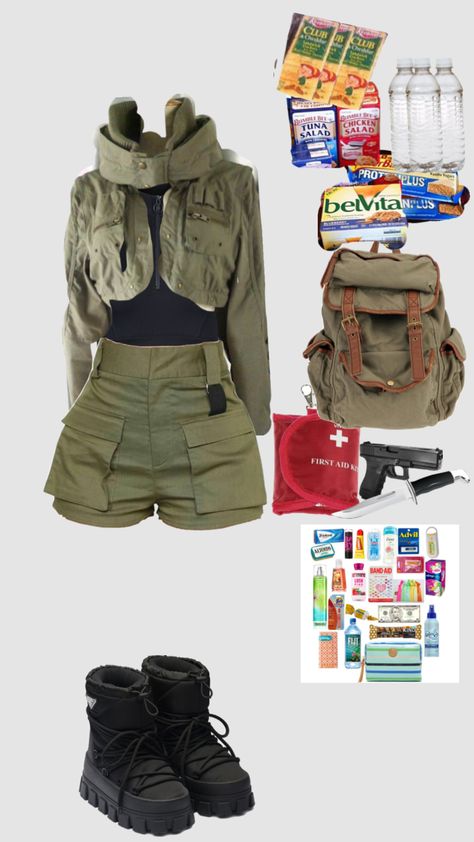 Zombie apocalypse outfit #zombie #apocolypse Y2k Zombie Apocalypse Outfits, Acopalypse Outfit, Outfits Apocalipsis Zombie, Apocalypse Core Outfit, Apocalypse Outfit Aesthetic, Zombie Apocalypse Outfits Male, Zombie Apocalypse Clothes, Zombie Apocalypse Outfits Women, Apocalypse Aesthetic Clothes