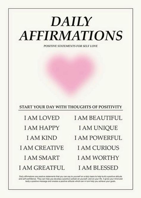 Pink Poster Ideas, Daily Affirmations Aesthetic, Daily Affirmations Poster, Aura Posters, Printable Wall Collage, Success Mantra, Text Poster, Aura Poster, Affirmation Posters