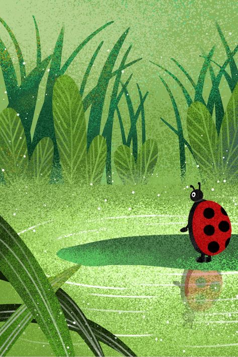 Cartoon Bugs Drawing, Cute Bug Wallpaper, Ladybug Background Wallpapers, Ladybug Insect Illustration, Ladybug Wallpaper Insects, Cute Bug Art, Cute Bug Drawing, Insect Background, Bug Background