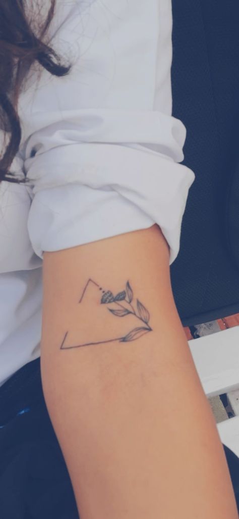 Spiritual Triangle Tattoo, Love Triangle Tattoo, Symbol Of Change Tattoo, Tattoos Signifying Change, Tattoos Symbolizing Change, Tattoo Triangle Flower, Fine Line Triangle Tattoo, Change Tattoo Ideas Symbols, Triangle Tattoo Meaning Symbols