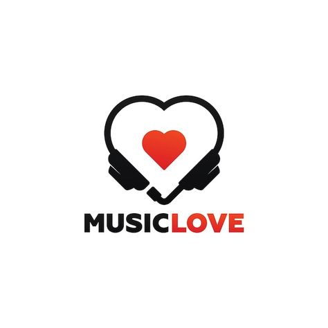 Music love logo template design | Premium Vector #Freepik #vector #music-elements #song-logo #love-music #heart-logo Song Logo Music, Song Logo, Song Lover, Music Elements, Hub Logo, Lord Durga, Logo Music, Music Logo Design, Logo Design Love