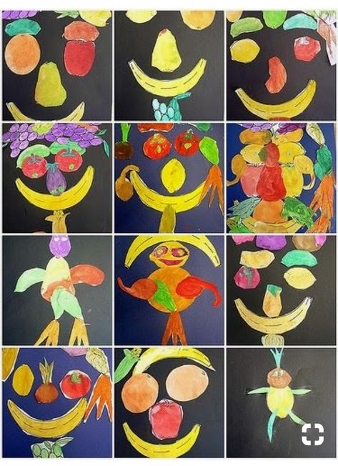 Healthy Food Activities, Healthy Food Art, Nutrition Activities, Food Activities, Preschool Theme, Kindergarten Art, Food Crafts, Group Meals, Fruit Art