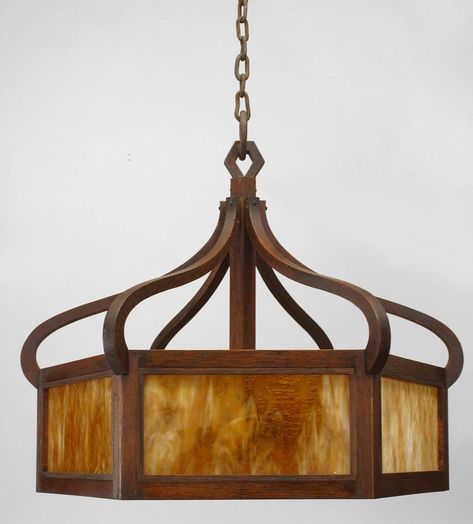 American Mission lighting chandelier oak French Craftsman, Chandeliers Design, Craftsman Outdoor Lighting, Oak Floor Lamp, Chandelier Lighting Modern, Farmhouse Style Lighting, Hallway Light Fixtures, Stained Glass Lamp Shades, Lighting Chandelier