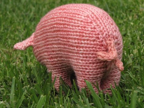 sorry about that... Pig Knitting Pattern, Knitting Creations, Knit Animals, Pig Pattern, Knit Toys, Yarn Craft, Knitting Patterns Toys, Knitting Bag, Knitted Animals