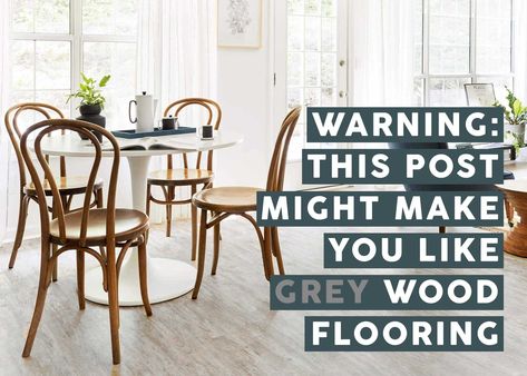 Don't know how to decorate your home with grey or grey wood floors? We have tips and three incredible color palettes to help change that. Light Grey Wood Floors, Grey Floors, Grey Wooden Floor, Wood Floor Colors, Wood Vinyl Flooring, Grey Vinyl Flooring, Grey Wood Floors, Creative Flooring, Brown Floors