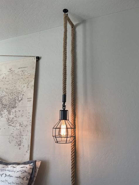 Tall Farmhouse Lamp, Light Over Bed Hanging, Hanging Reading Lamp, Hanging Light Above Desk, Hanging Rope Lights Bedroom, Hanging Rope Light, Hanging Wall Lights Bedroom, Overhanging Lamp, Hanging Rope Lights