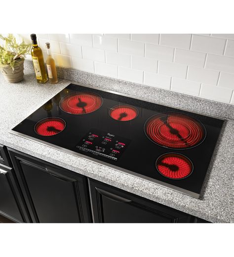 Whirlpool Gold® 36-inch Electric Ceramic Glass Cooktop with Tap Touch Controls Electric Cooktop Kitchen, Glass Cooktop, Kitchen Range, Electric Cooktop, Kitchen Stove, Electric Stove, Induction Cooktop, Large Appliances, Updated Kitchen