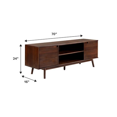 Middlebrook 70-inch Mid-Century Solid Wood TV Stand - Bed Bath & Beyond - 33126377 Mid Century Tv Stand, Tv Tables, Midcentury Tv Stand, Mid Century Tv, Mid Century Modern Tv Stand, Wood Tv Stand, Solid Wood Tv Stand, Tv Stand Console, Flat Panel Tv