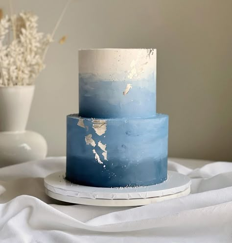 Blue Cake Wedding, Tier Cake Ideas, 30th Birthday Blue Theme, Blue Theme Cake, Blue Wedding Cakes, Blue Themed Cake, Boy Cake, Blue Cake Ideas Birthday, Blue Birthday Cake